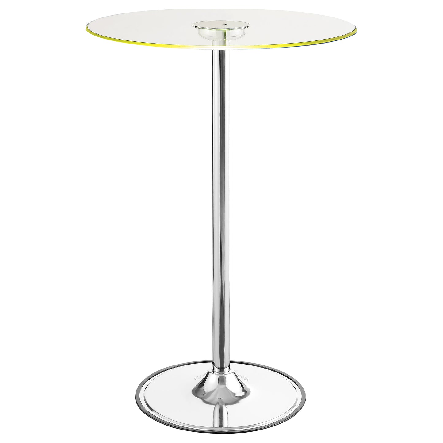 Indra Chrome Glass Top LED Bistro Bar Table for Living Room