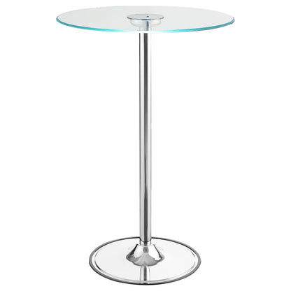 Indra Chrome Glass Top LED Bistro Bar Table for Living Room