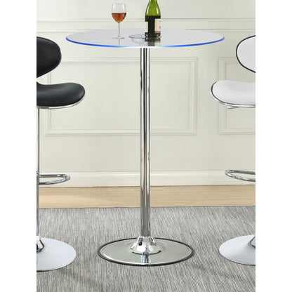 Indra Chrome Glass Top LED Bistro Bar Table