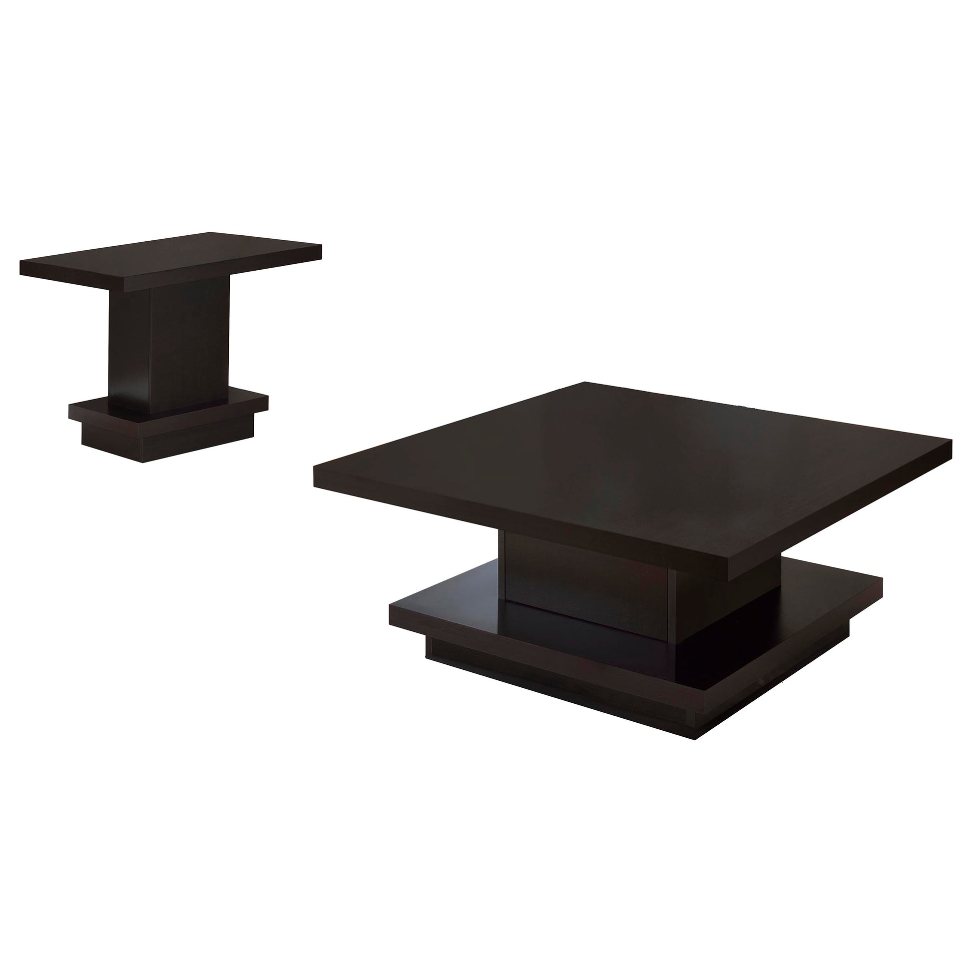 Cappuccino 2-Piece Square Coffee & End Table Set - Engineered Wood