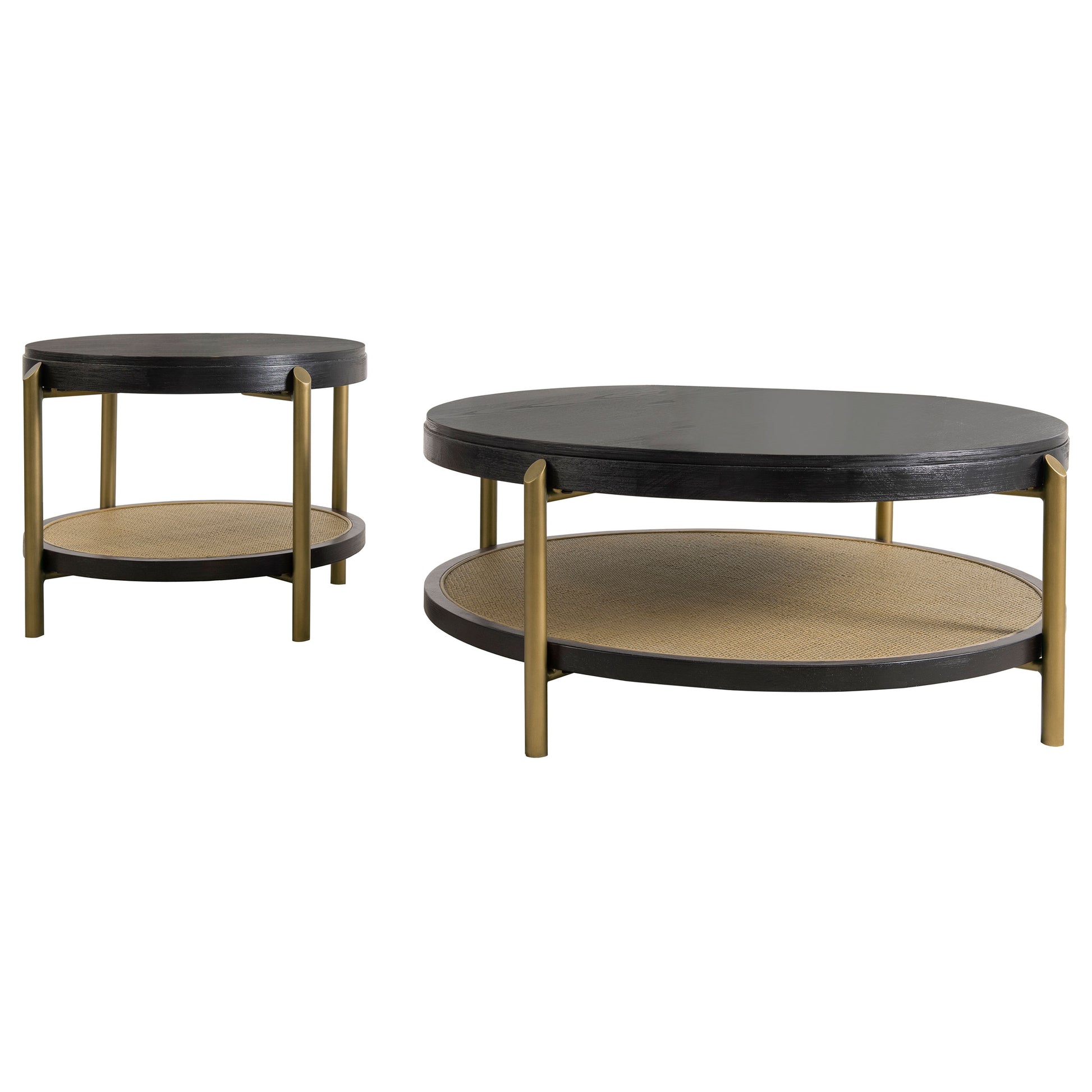 Benson Black 2-piece Round Coffee and End Table Set