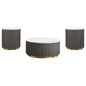 Sennewald White 3-piece Round Marble Coffee and End Table Set