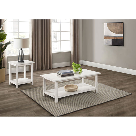 Castleton Distressed White 2-piece Coffee and End Table Set
