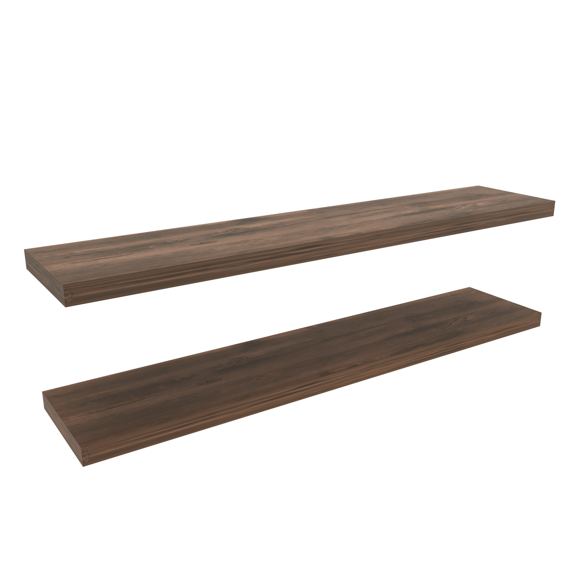 Ecco 47" Wide Floating Shelves Set Of 2 - Dark Brown Display Shelves