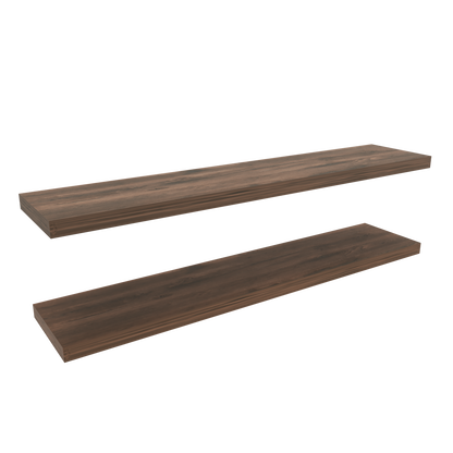 Ecco 47" Wide Floating Shelves Set Of 2 - Dark Brown Display Shelves