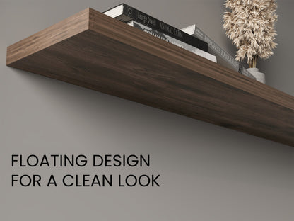 Ecco 47" Wide Floating Shelves Set Of 2 - Dark Brown Display Shelves
