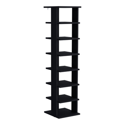 Odesto 8-Tier Vertical Shoe Rack - Black, Narrow Storage Tower for Living Room