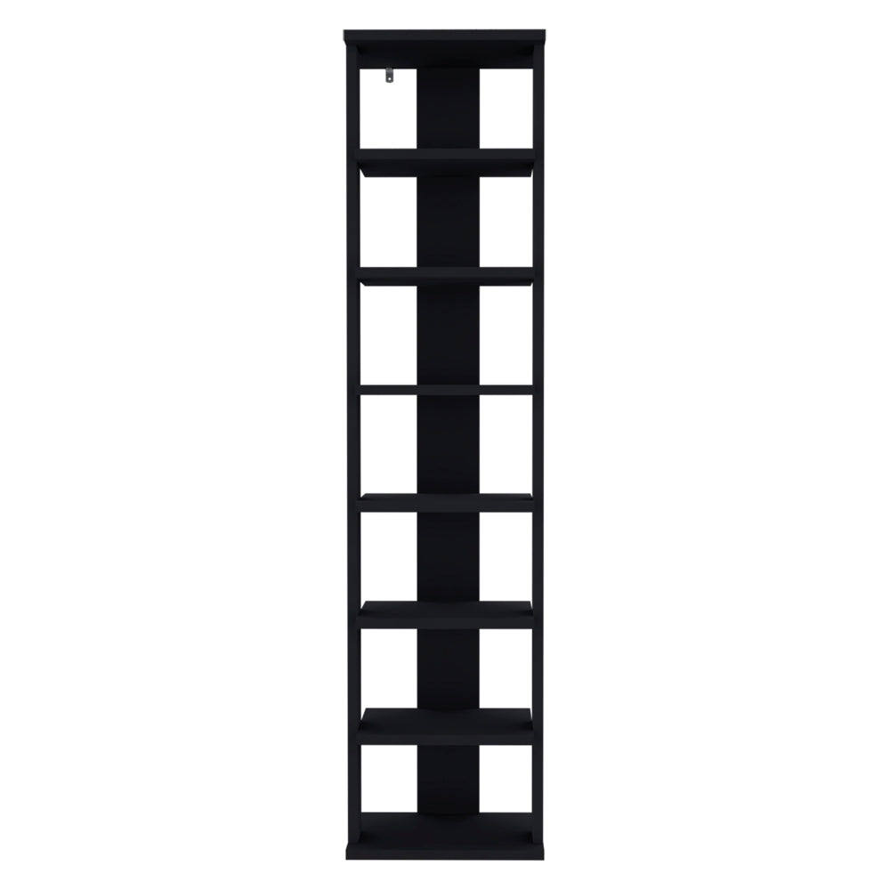 Odesto 8-Tier Vertical Shoe Rack - Black, Narrow Storage Tower for Living Room