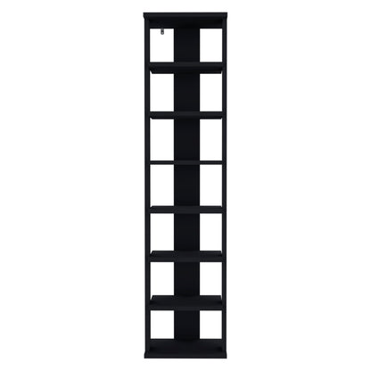 Odesto 8-Tier Vertical Shoe Rack - Black, Narrow Storage Tower for Living Room