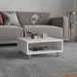 Eclipse 10" H Low Minimalistic Square Coffe Table with Open Storage White