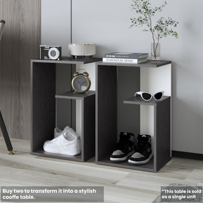 Multicolor MDF End Table - 25 Inch Rectangular Side Table for Living Room