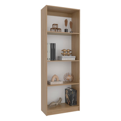 Beige 5-Shelf Bookcase - Modern Display Unit