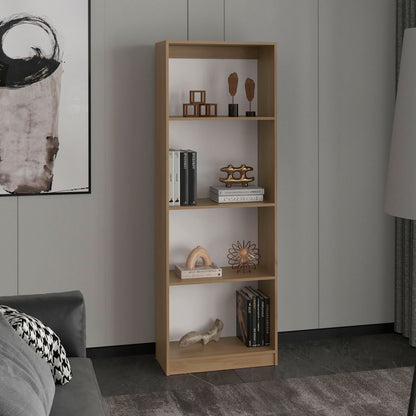 Home 4 Shelves, Modern Display Unit For Books And Decor for Living Rooms, Office or Bedroom, Natural Oak