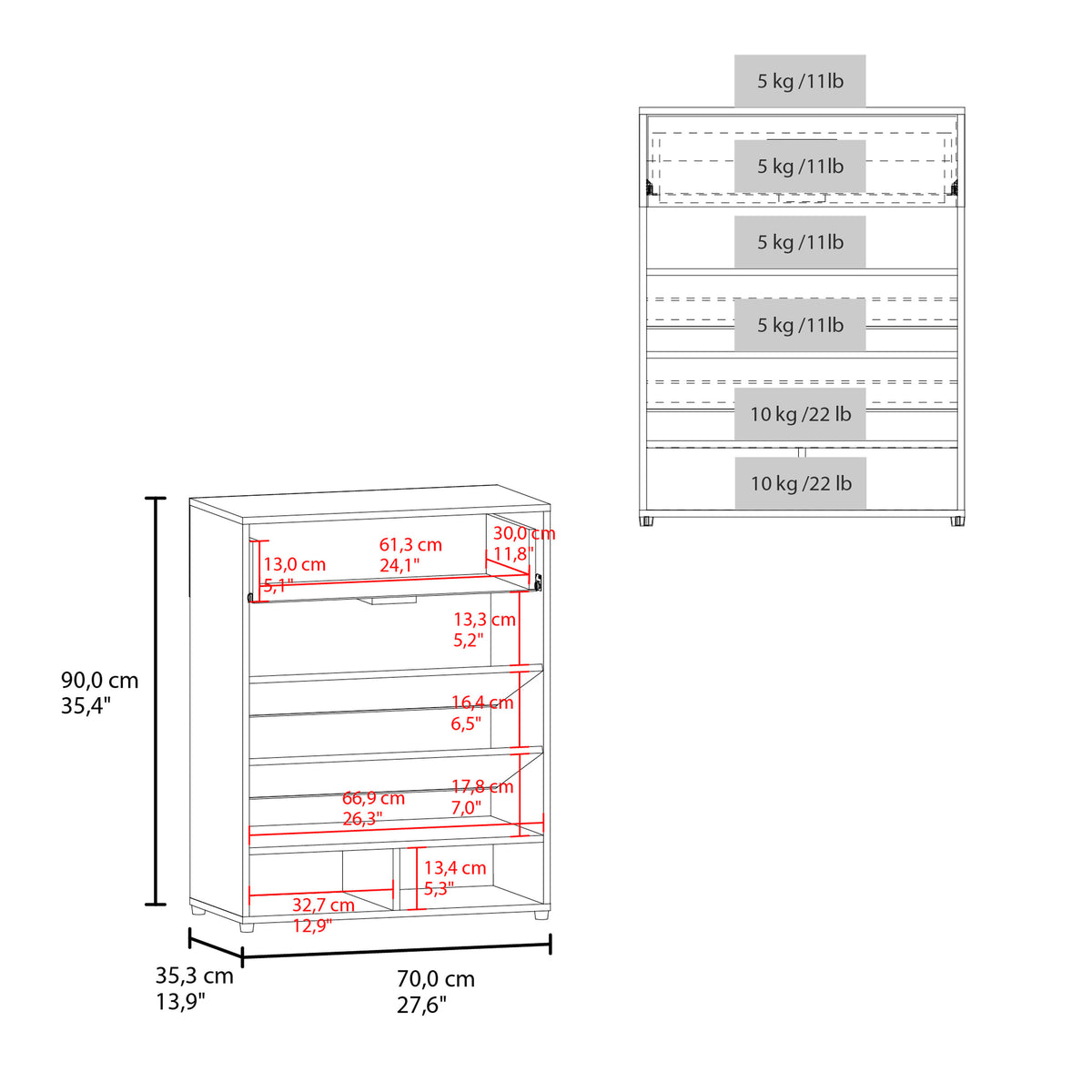 White 3-Tier Shoe Rack with Drawer - Entryway Storage for Living Room