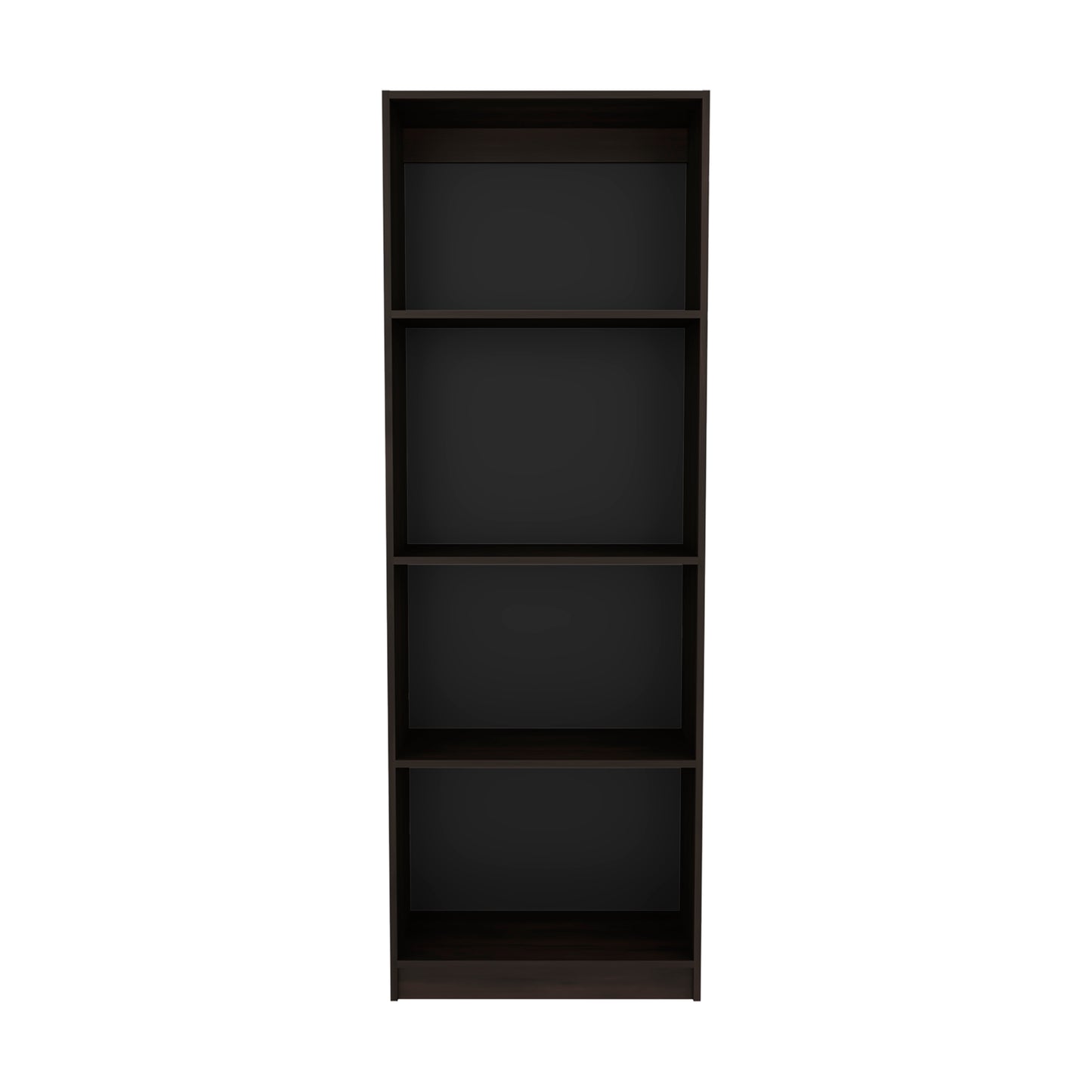 4-Shelf Bookcase Tall Walnut Display Shelves