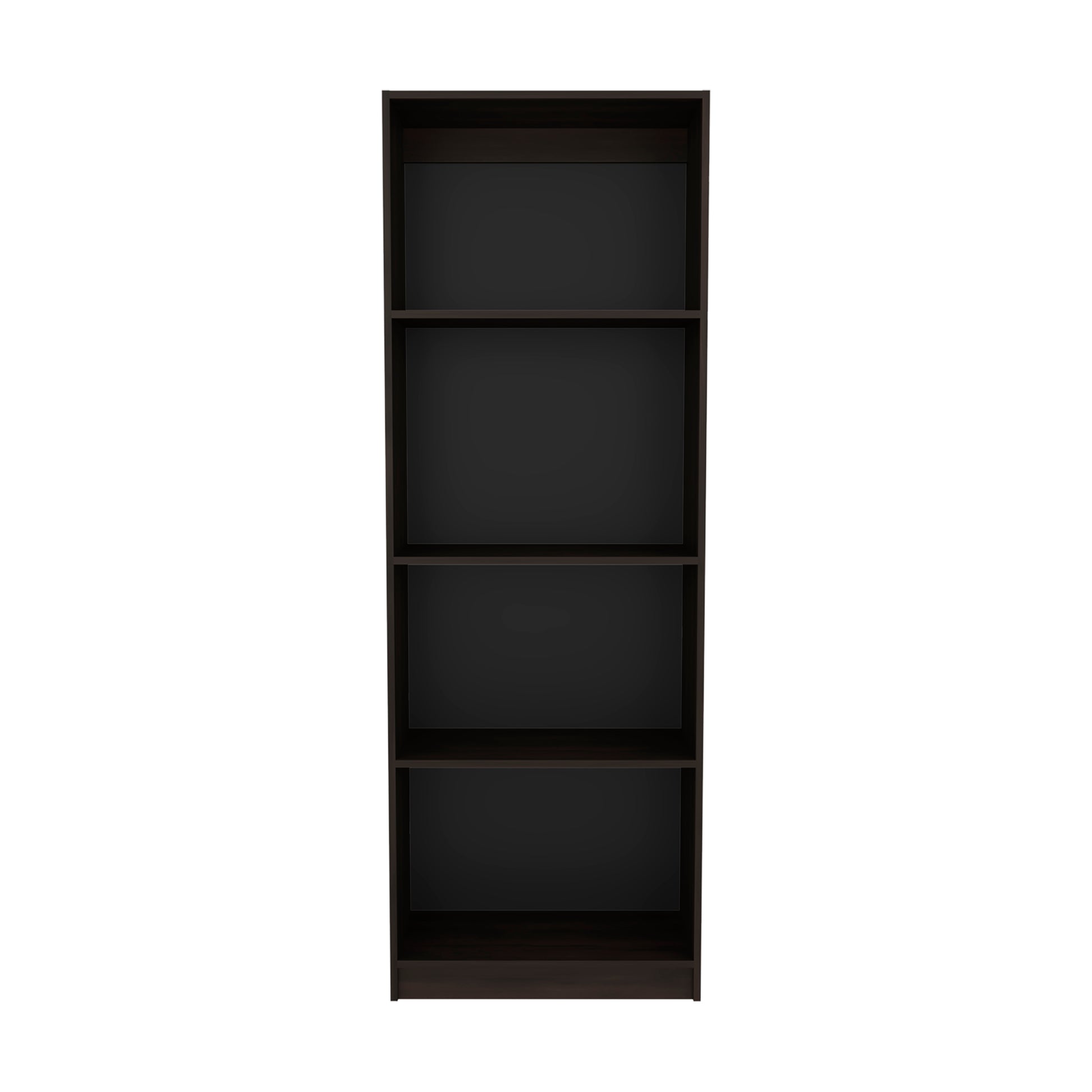 4-Shelf Bookcase Tall Walnut Display Shelves