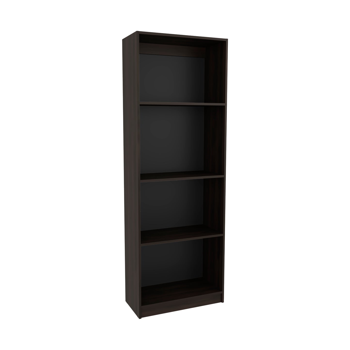 4-Shelf Bookcase Tall Walnut Display Shelves