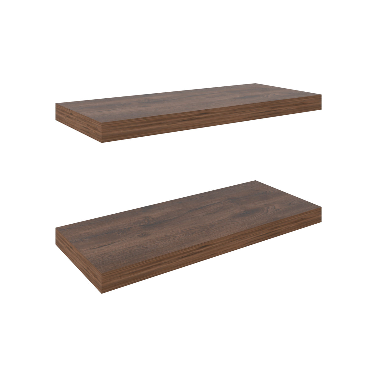 Dark Brown Particle Board Floating Shelves for Modern Living Room Decor