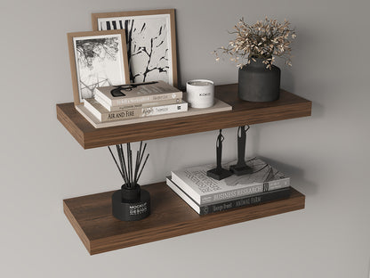Ecco 31.5" Wide Floating Shelves Set Of 2, Shelves For Wall Decor For Bedroom, Bathroom Storage Shelves, Book Shelves For Living Room