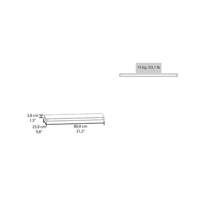 Walnut Floating Shelves Set of 2 - 31.5" Wide Display Shelves