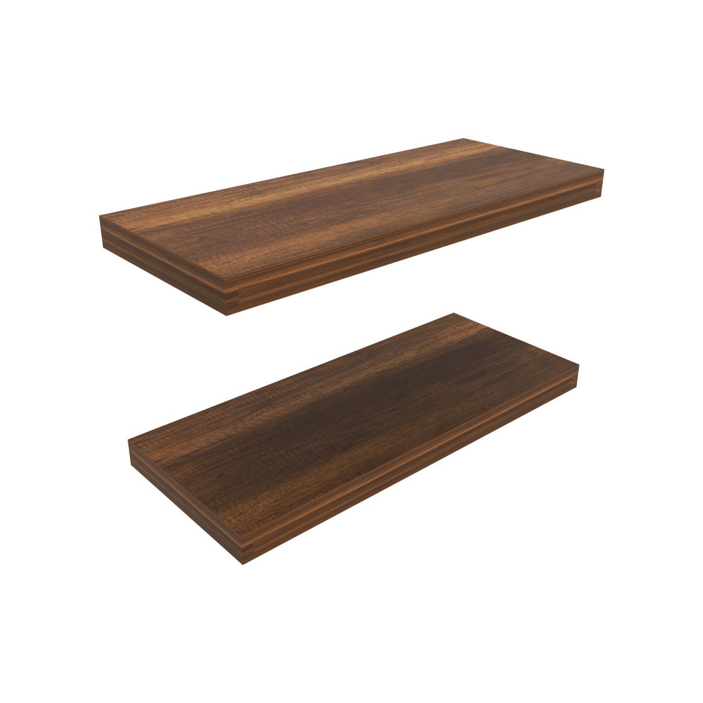 Walnut Floating Shelves Set of 2 - 31.5" Wide Display Shelves