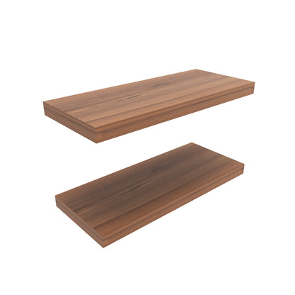 Light Brown Floating Shelves Set of 2 - 31.5" Wide Display Shelves