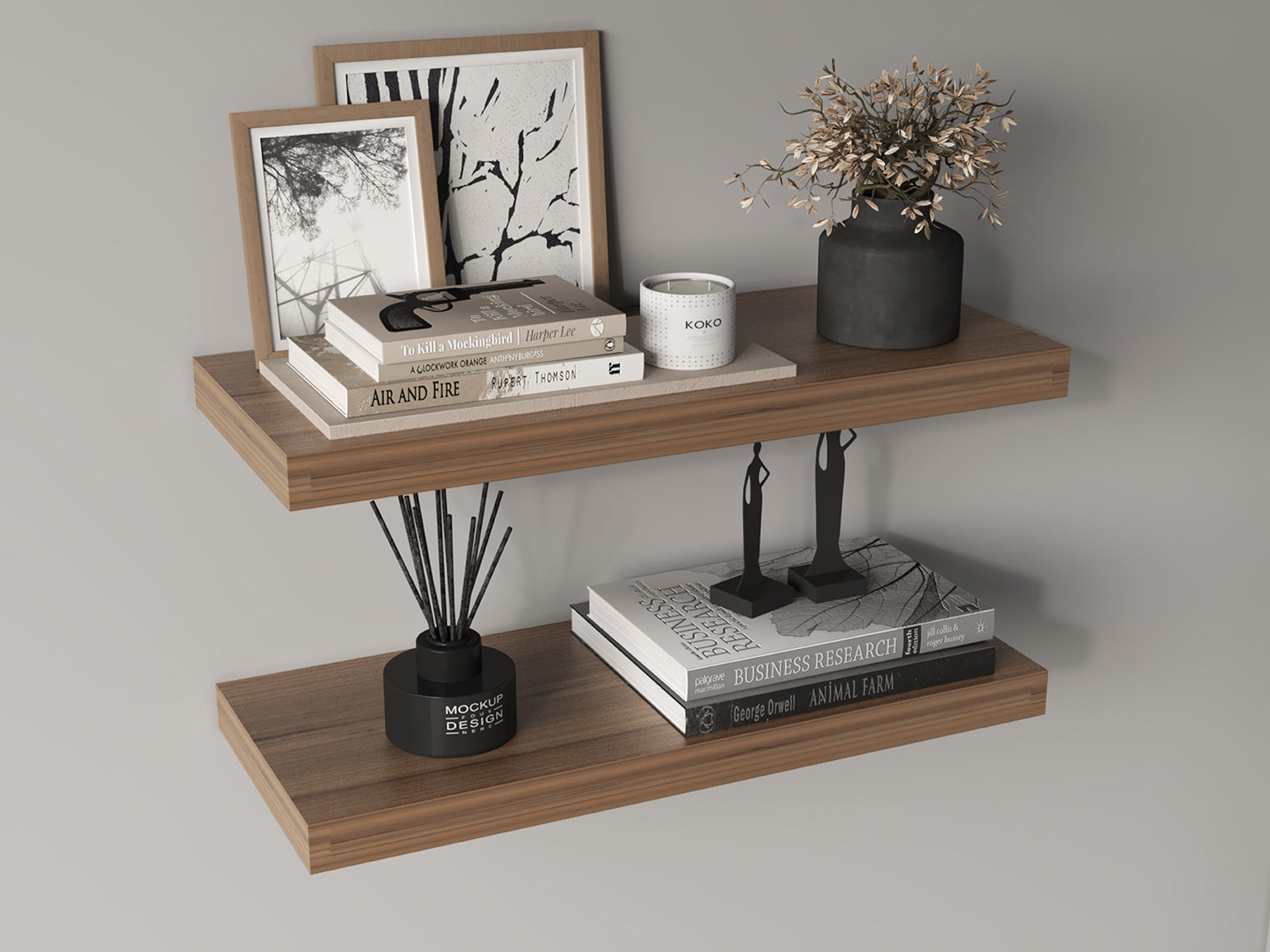 Ecco 31.5" Wide Floating Shelves Set Of 2, Shelves For Wall Decor For Bedroom, Bathroom Storage Shelves, Book Shelves For Living Room