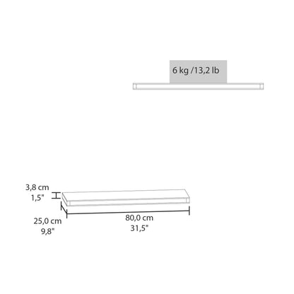 Dark Walnut Floating Shelves Set of 2 - 31.5" Wide