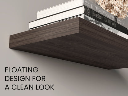 Dark Walnut Floating Shelves Set of 2 - 31.5" Wide