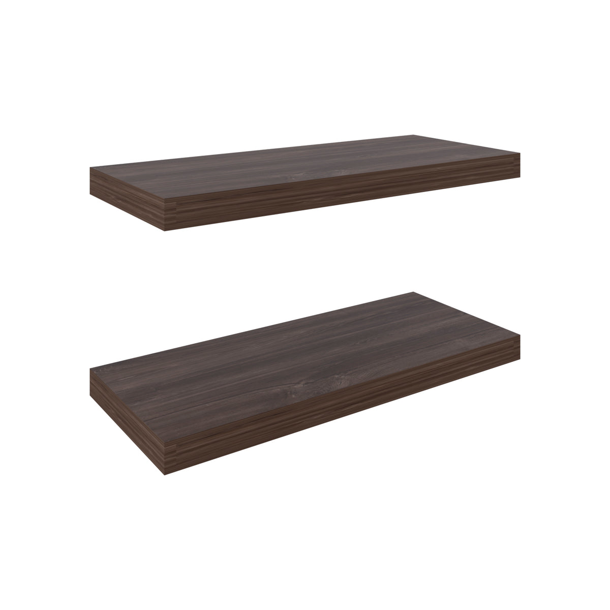 Dark Walnut Floating Shelves Set of 2 - 31.5" Wide