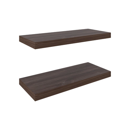 Dark Walnut Floating Shelves Set of 2 - 31.5" Wide