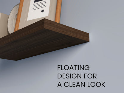 Dark Oak Floating Shelves Set of 2 - 31.5" Wide for Living Room
