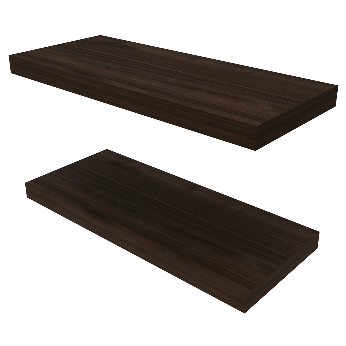 Dark Oak Floating Shelves Set of 2 - 31.5" Wide for Living Room