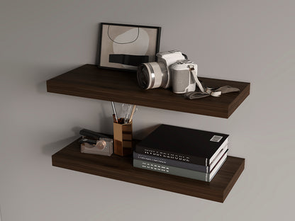 Ecco 31.5" Wide Floating Shelves Set Of 2, Shelves For Wall Decor For Bedroom, Bathroom Storage Shelves, Book Shelves For Living Room