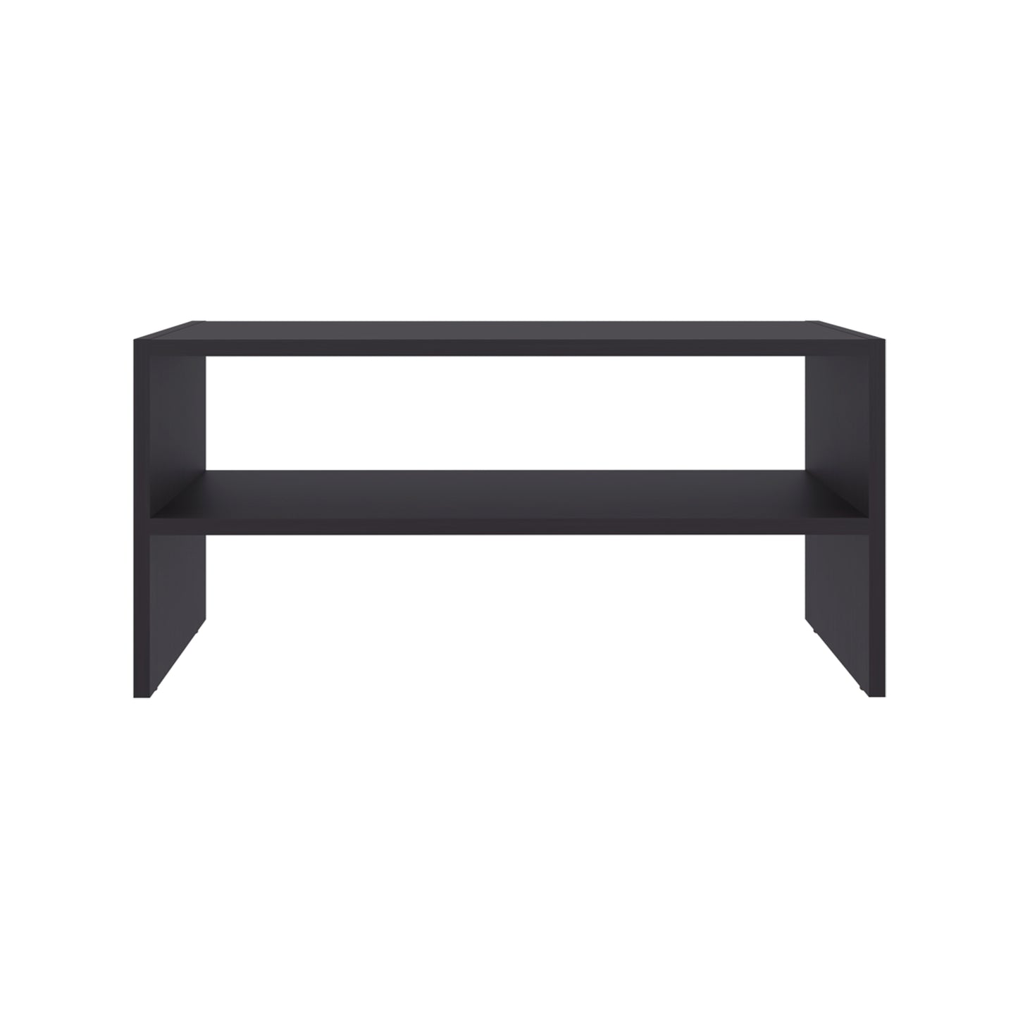 Black Particle Board Shoe Rack with Open Shelves for Entryway Storage for Living Room