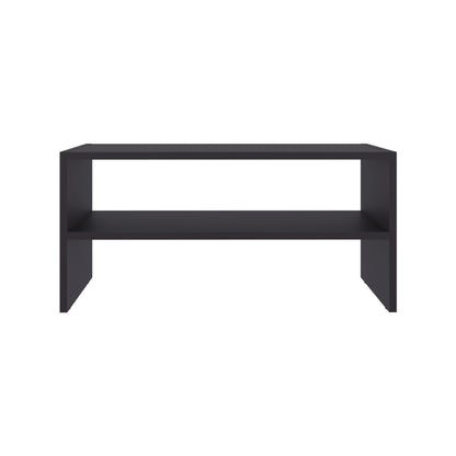 Black Particle Board Shoe Rack with Open Shelves for Entryway Storage for Living Room