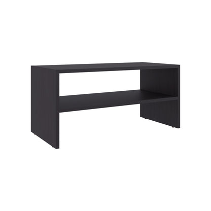 Black Particle Board Shoe Rack with Open Shelves for Entryway Storage for Living Room