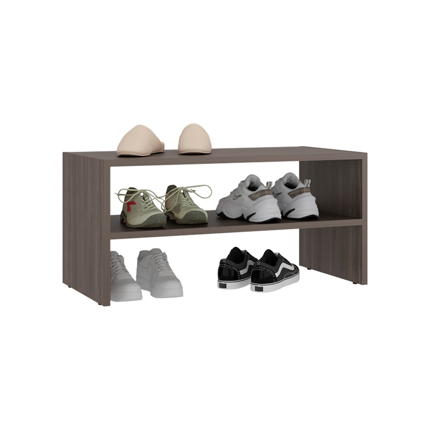Silpa Small Shoe Rack - Grey, Compact Display Shelf for Living Room