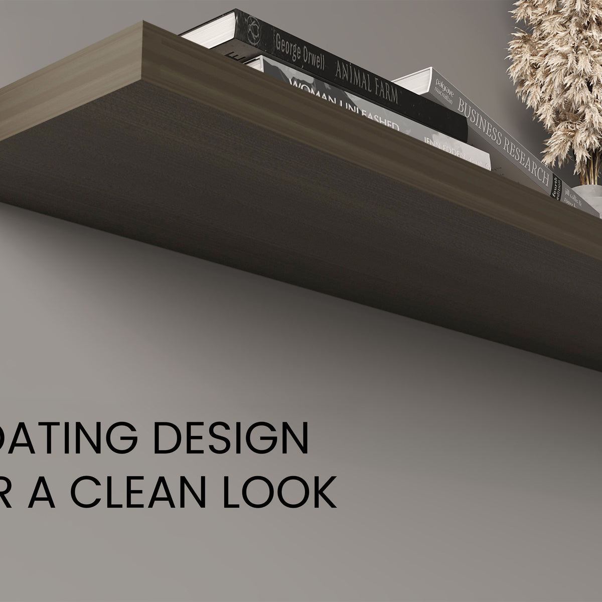 Gray Floating Shelves Set of 2 - 47" Wide for Living Room