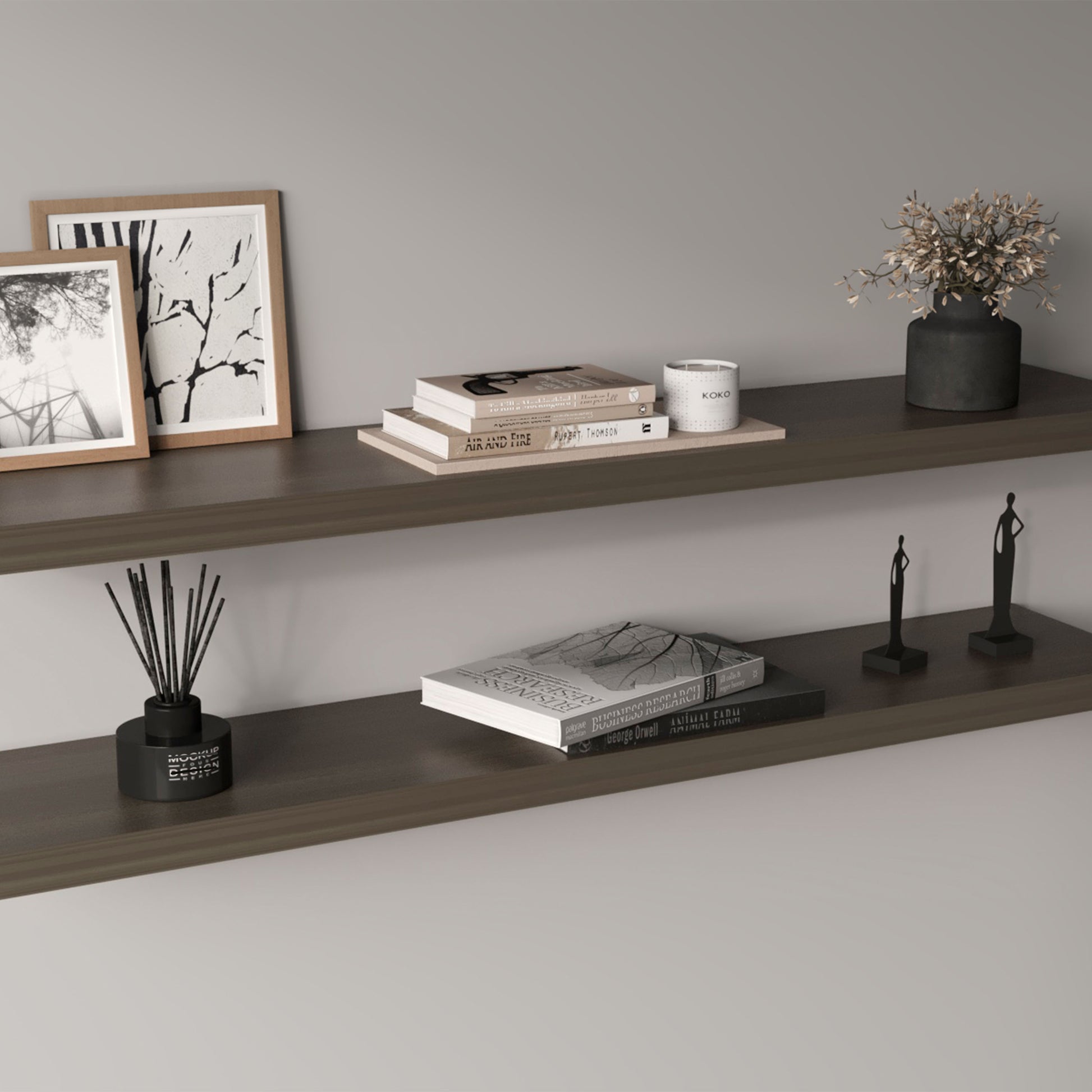Ecco 47" Wide Floating Shelves Set Of 2, Shelves For Wall Decor For Bedroom, Bathroom Storage Shelves, Book Shelves For Living Room