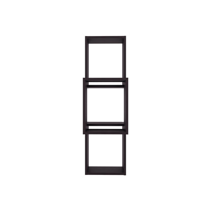 6-Cube Black Wall Shelf - Particle Board Storage for Living Room