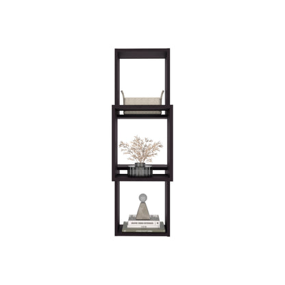 6-Cube Black Wall Shelf - Particle Board Storage for Living Room
