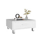 Modern Coffee Table and Center Table with Single Storage Drawer and 4 Stable Legs, Practical Living Room Organization and Décor Option