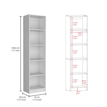 White 91" Wide Office Bookcase with 17 Shelves