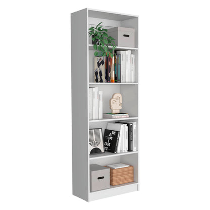 White 91" Wide Office Bookcase with 17 Shelves