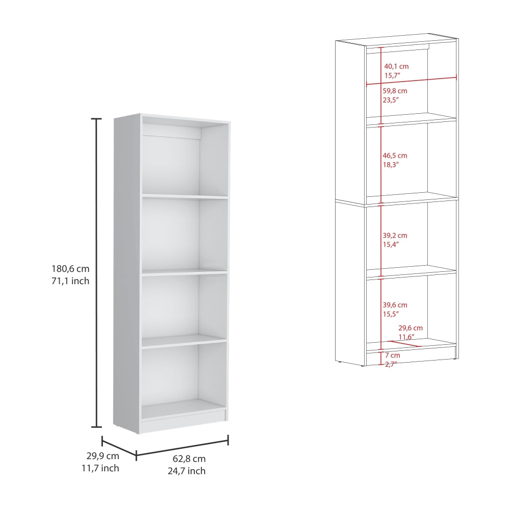 White 91" Wide Office Bookcase with 17 Shelves