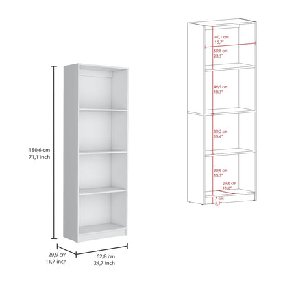 White 91" Wide Office Bookcase with 17 Shelves