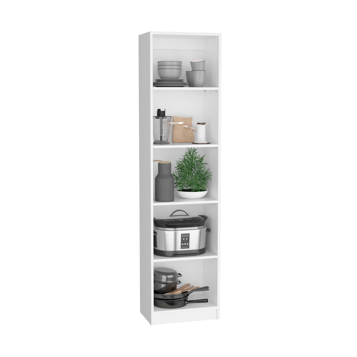 White 91" Wide Office Bookcase with 17 Shelves