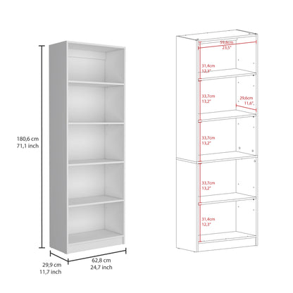White 91" Wide Office Bookcase with 17 Shelves