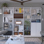 Dupree 4 Piece Home Bookcase set, 91" Wide with 17 Shelves And a Double-Door Cabinet ,  Living Room Set  Whitee